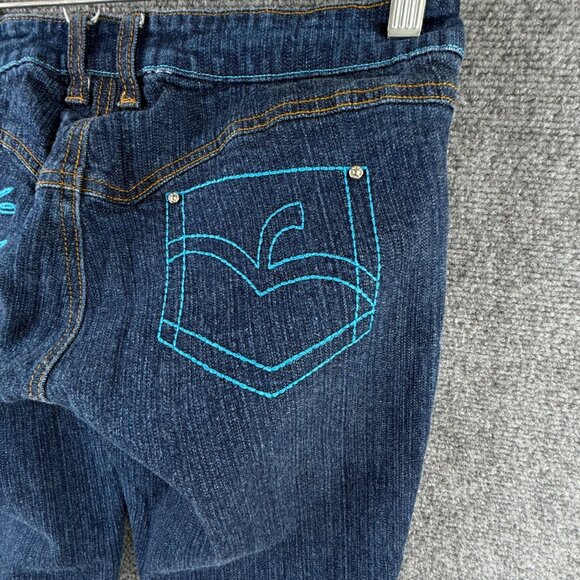 VTG APPLE BOTTOMS BLUE JEANS Women Size 7/8 Cotton Denim Stretch Embroidered - Picture 14 of 16